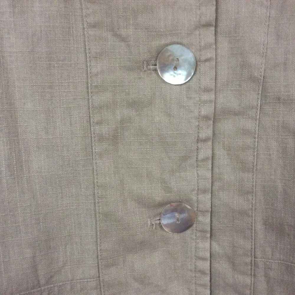 Vlntage Linen Wild Palms Lagenlook Shacket Size Large - Picture 2 of 6